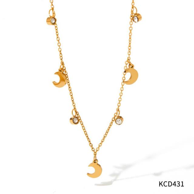 Occident fashion popular stainless steel necklace earrings bangle