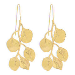 Vintage metal leaf shape earrings