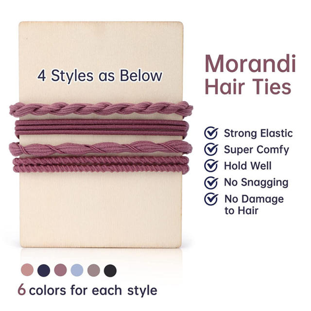 Amazon hot sale high elastic hair ties 24pcs set