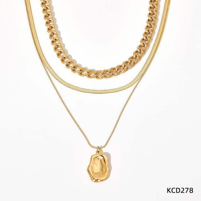 Occident fashion popular stainless steel necklace earrings bangle