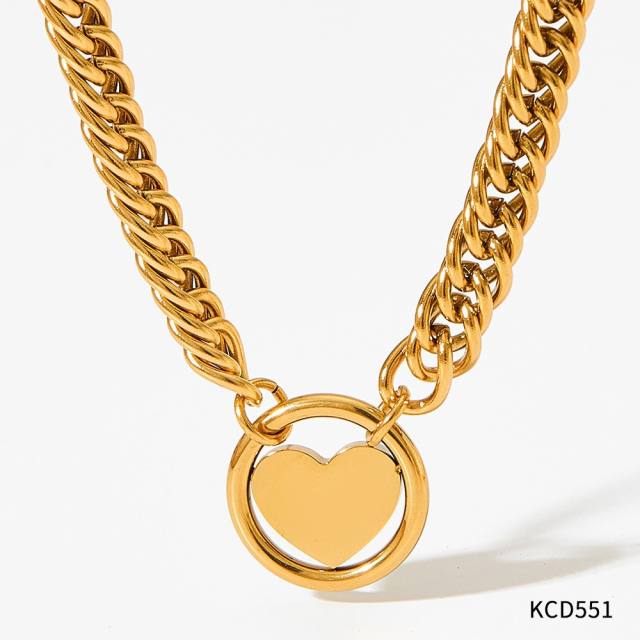 Occident fashion popular stainless steel necklace earrings bangle