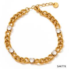 Occident fashion popular stainless steel necklace earrings bangle