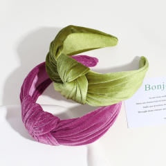 Winter design plain velvet knotted headband