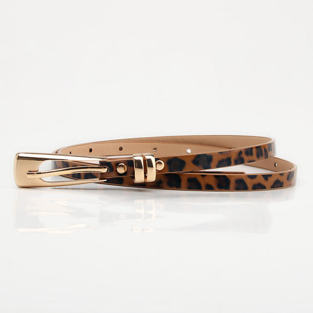 Korean fashion elegant leopard grain skinny knot belt