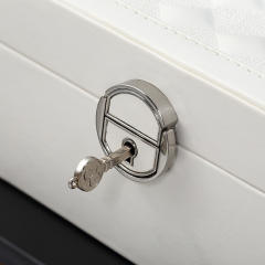 Concise mirror contain PU leather jewelry box