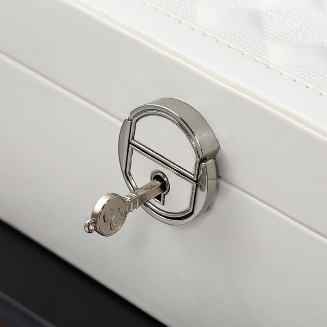 Concise mirror contain PU leather jewelry box