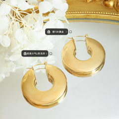 18K gold plated stainless steel chunky earrings