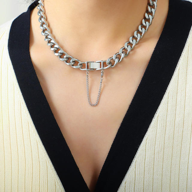 Occident fashion chunky chain stainless steel necklace