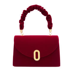 Popular red velvet evening bag