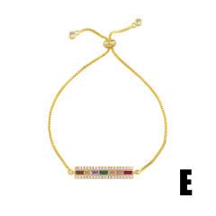 Rainbow cubic zircon evil eye real gold plated bracelet
