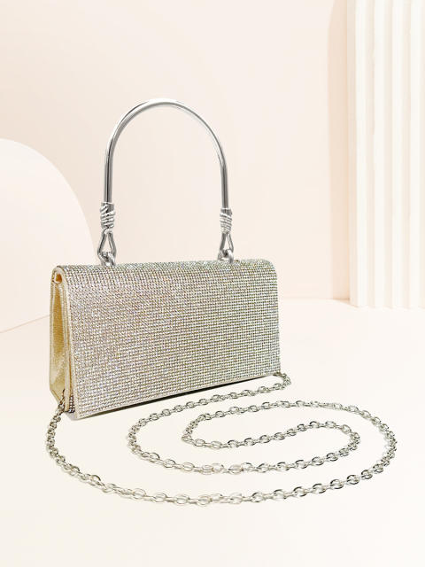 Elegant pave setting rhinestone evening bag