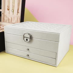Waterproof PU leather large capacity jewelry box