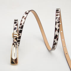 Korean fashion elegant leopard grain skinny knot belt