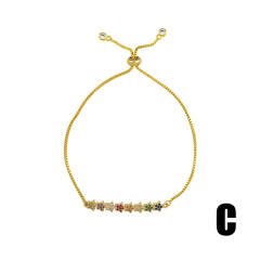 Rainbow cubic zircon evil eye real gold plated bracelet