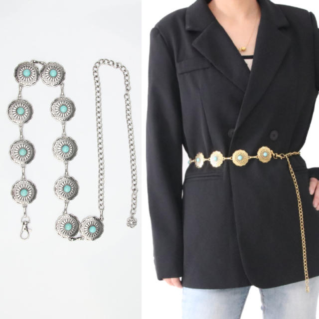 Vintage metal chain belt