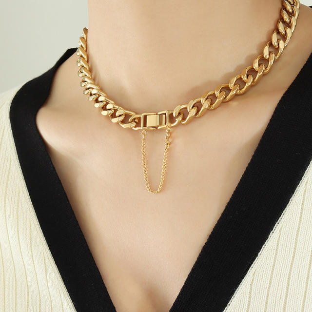 Occident fashion chunky chain stainless steel necklace
