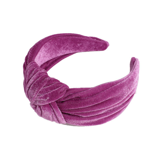 Winter design plain velvet knotted headband