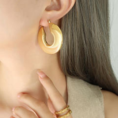 18K gold plated stainless steel chunky earrings