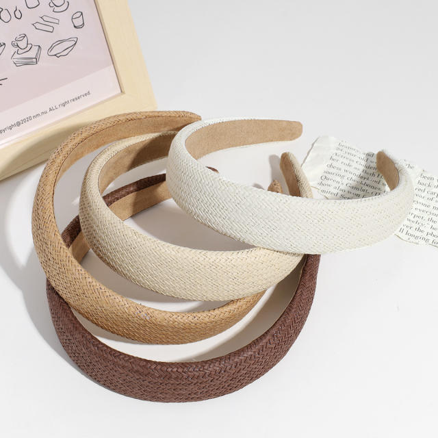 Boho wide size straw headband