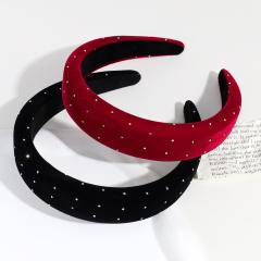 Plain color velvet padded headband