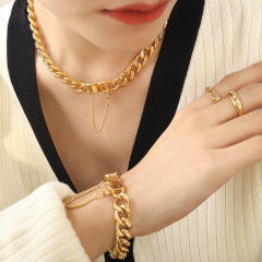 Occident fashion chunky chain stainless steel necklace
