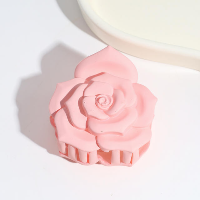 Spring summer sweet rose flower hair claw clips