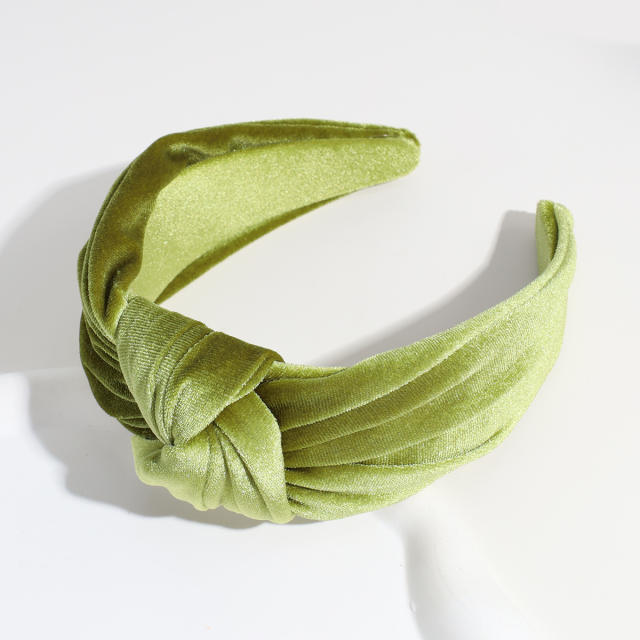 Winter design plain velvet knotted headband