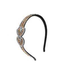 Personality color rhinestone heart headband