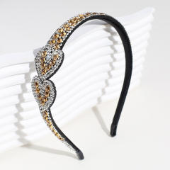 Personality color rhinestone heart headband