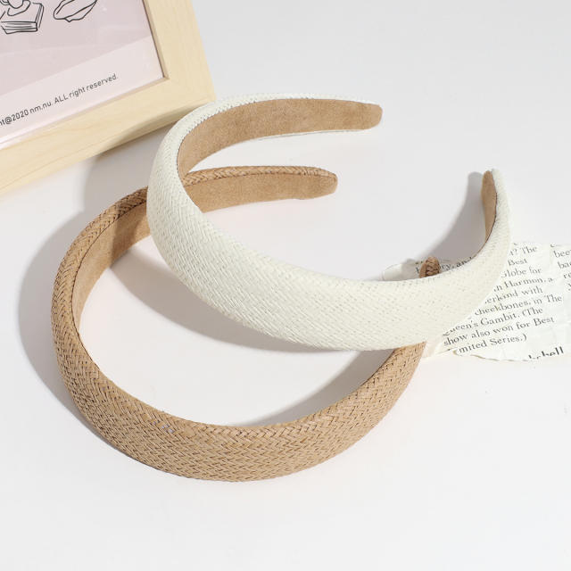 Boho wide size straw headband