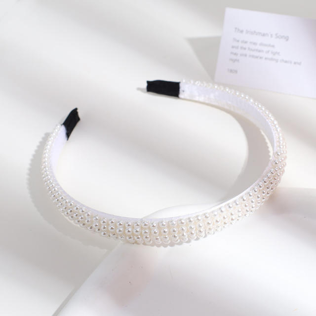 Korean fashione easy match pearl bead headband