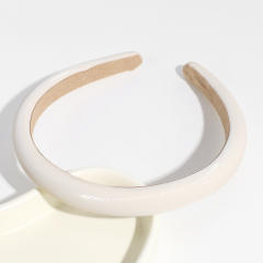 Plain color PU leather simple headband