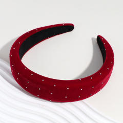 Plain color velvet padded headband