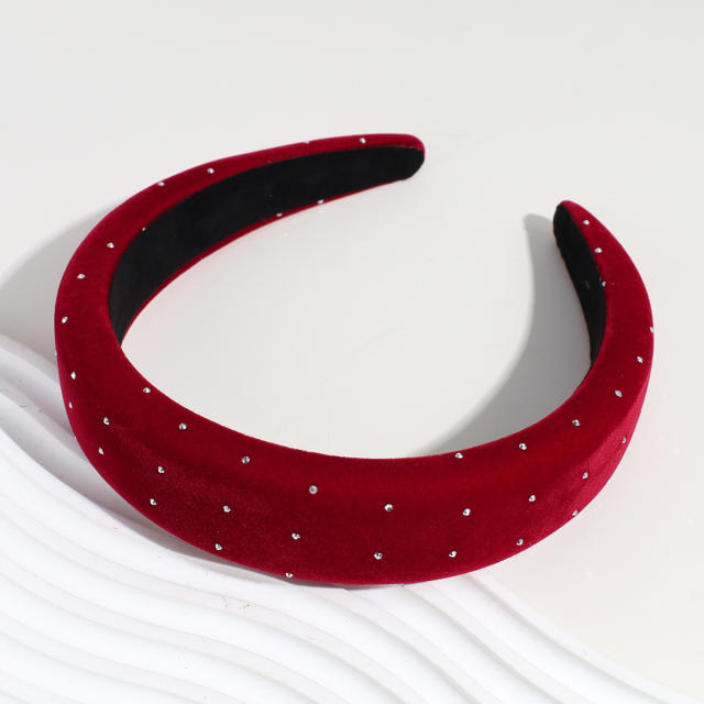 Plain color velvet padded headband