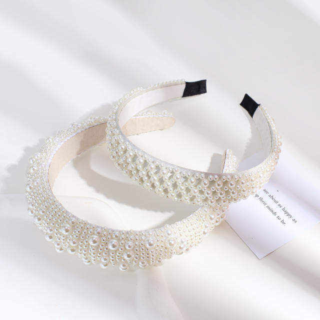 Baroque pearl beads wide headband