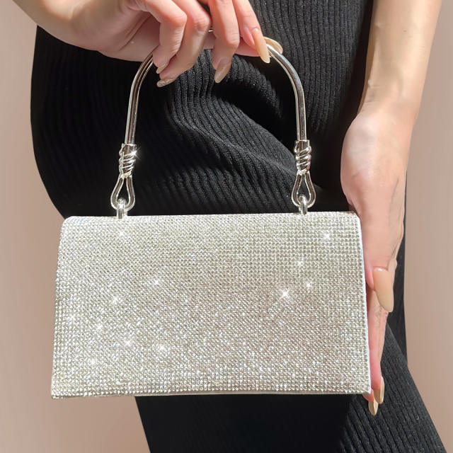 Elegant pave setting rhinestone evening bag
