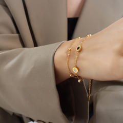 Concise two layer stainless steel bracelet