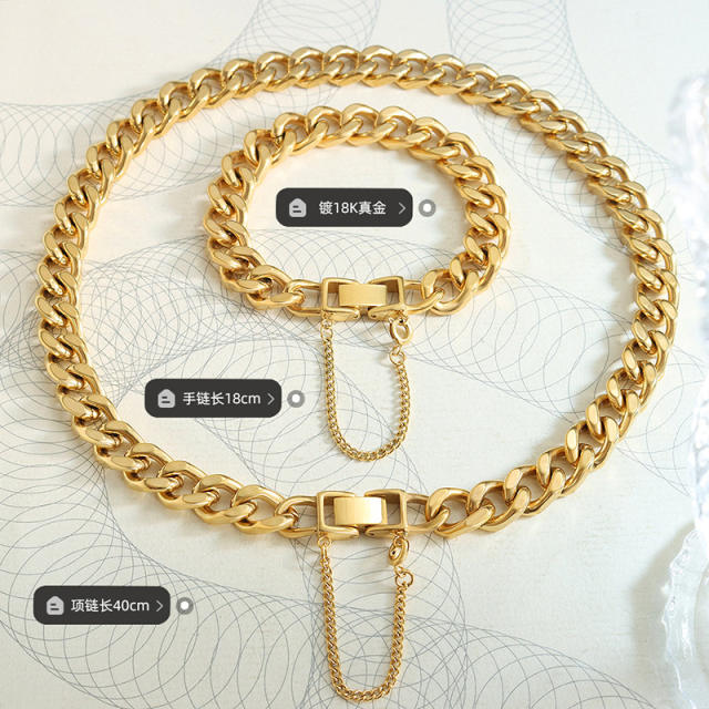 Occident fashion chunky chain stainless steel necklace