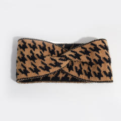 Classic houndstooth pattern turban headband
