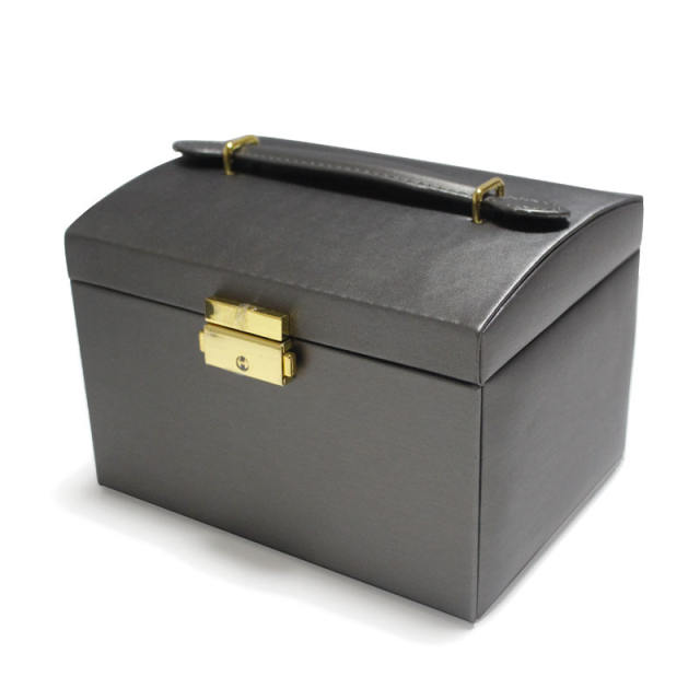 PU leather handle jewelry box