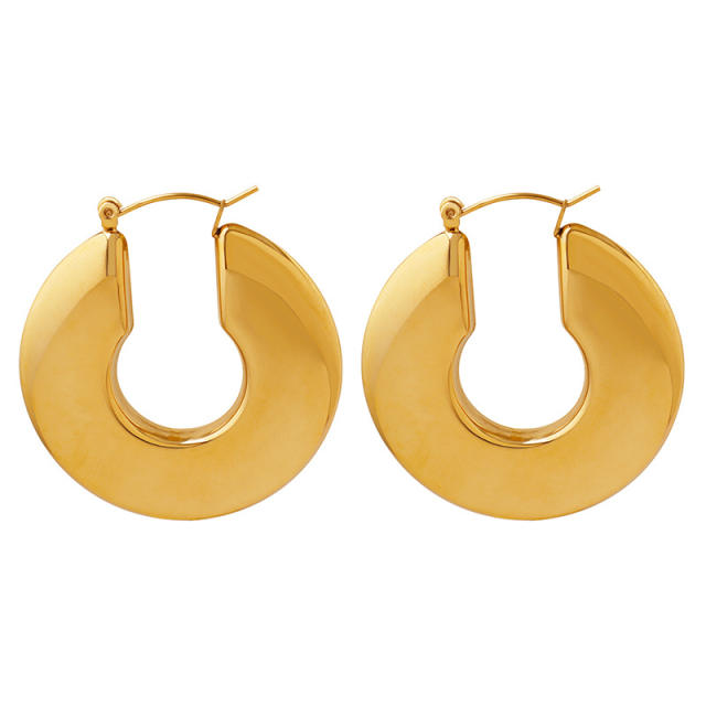 18K gold plated stainless steel chunky earrings