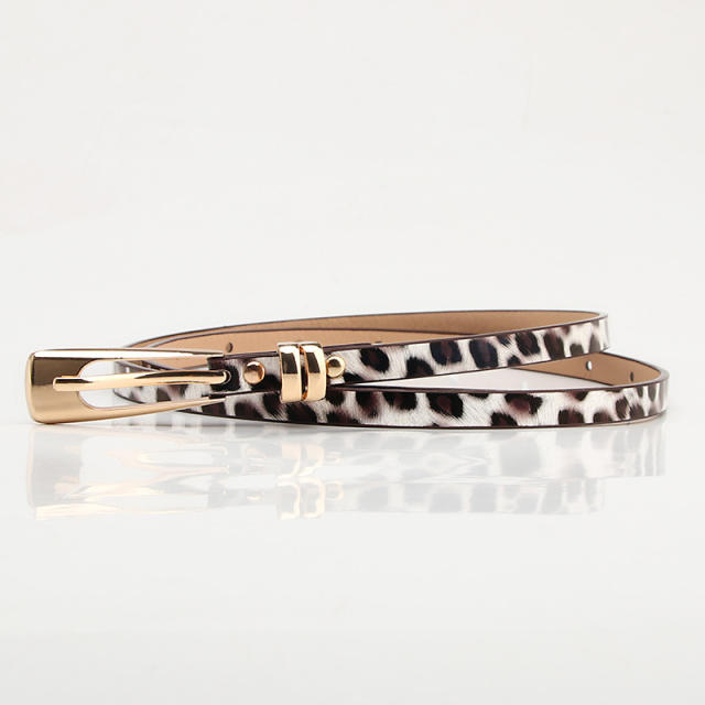 Korean fashion elegant leopard grain skinny knot belt