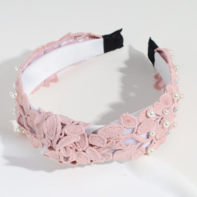 Hot sale pearl bead knotted headband