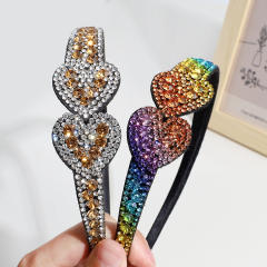 Personality color rhinestone heart headband