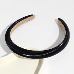 Plain color PU leather simple headband