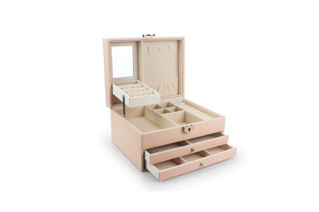 Waterproof PU leather large capacity jewelry box