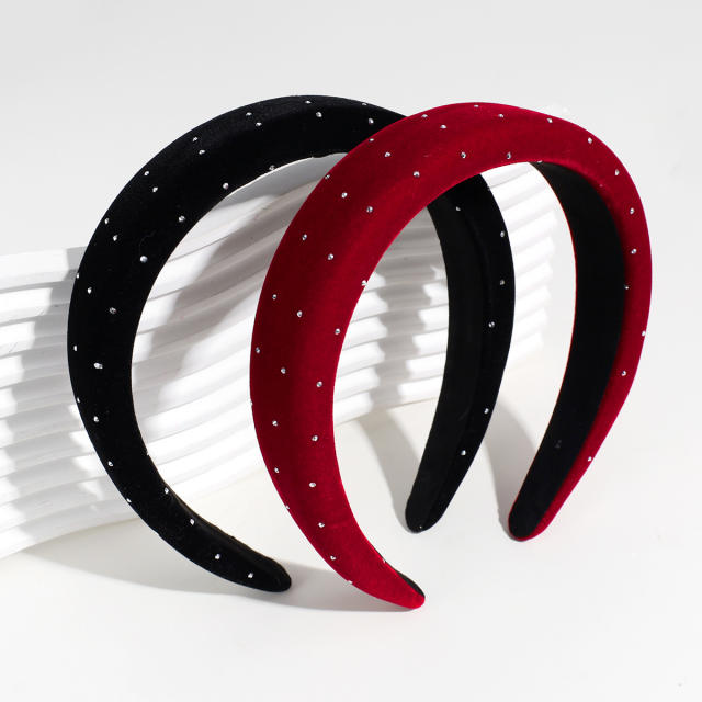 Plain color velvet padded headband
