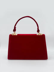 Luxury red color velvet evening bag