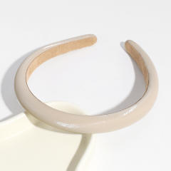 Plain color PU leather simple headband