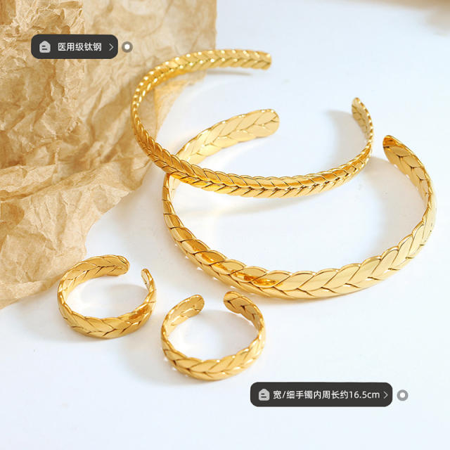 Personality stainless steel bangle rings